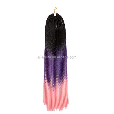 China 20 Large Bundle Synthetic Faux Locs Synthetic Hair Braid Hair Extensions (Black To Purple To Light Pink) for sale