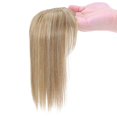 China Free Part 7x5cm Synthetic Hair Piece Clip In Silk Base Topper For Women for sale