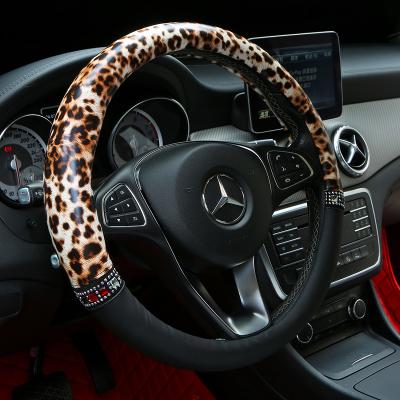 China Animal direct wholesale car leopard pattern wheel cover fashion steering wheel cover printing for sale