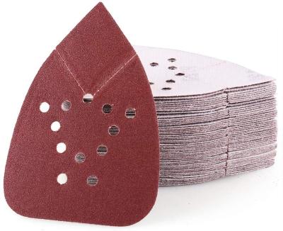 China Aluminum Oxide Vibratite Mouse Abrasive Pads, 120 Grit 12 Hole Hook and Loop Sanding Paper for Mouse Sanders for sale