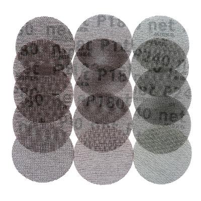 China 3 Inch 75mm Dust Free Silicon Carbide, Anti-Lock Hook & Loop Drywall Fiberglass MIRKA Sanding Screen Mesh Disc/ for sale