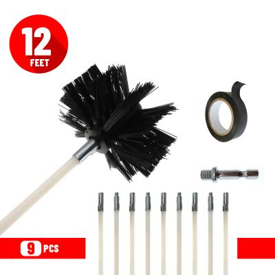 China Viable Chimney Brushes Vent Cleaner Kit Chimney Vent Cleaning Brush 9pcs Air Vent Cleaning Brush Kit for sale