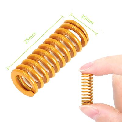 China Shock Absorbing Spring 3d Printer Parts Extension Spring 3d Printer Yellow Strong 10*25 Springs for sale