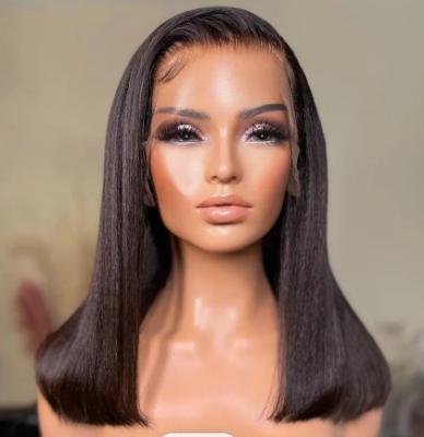 China 250% Density Straight Human Hair 13*4 Lace Closure Unprocessed Brazilian Lace Front Wig for sale