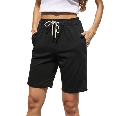 China Hot Sale Breathable Summer Cotton Spandex Drawstring Women Casual Shorts for sale