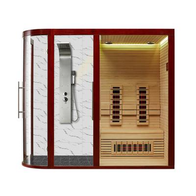 China Low EMF 2400mm Low EMF Steam Sauna Room Far Infrared Dry Sauna Computer Control Panel Seks Film Saturated Steam Sauna Room 2 Person for sale