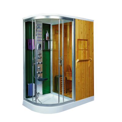 China With Transom Windows Steam Computer Indoor Sauna Cabin, Pine Sauna Shower Enclosure, Acrylic Steam Bath Sauna Room for sale