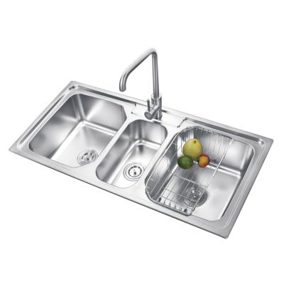 China With large faucet commercial sinks, kitchen sink price in india, three compartment sink for sale