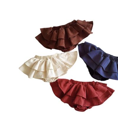 China Best Selling Breathable High Quality Solid Double Ruffle Cotton Clothing Cute Comfortable Bubble Skirts For Girls for sale