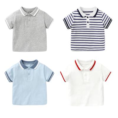 China Breathable Low Price High Quality Cotton Shirt For Kids Stripe Boys T-shirts Simple Comfortable Soft Casual Polo Shirts for sale