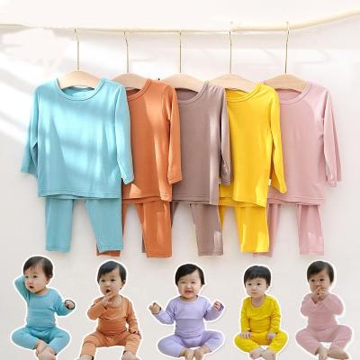 China 2021 new designer thermal 2 piece clothing pajamas fall newborn baby infant pajamas set single empty baby bamboo pajamas for sale