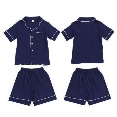 China 2021 Summer Kids Boy's QUICK DRY Canvas Designers Toddlers Kids Plain 100% Cotton Pajamas Boys Pajamas Sets for sale