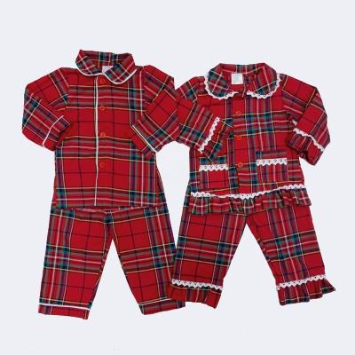 China Soft 100% cotton thermal lougnewear girls boys toddler holiday designer pajamas kids christmas pajamas 2021 his and hers matching pajamas for sale