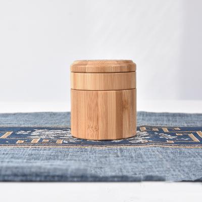 China Multifunctional Kitchen Spice Box Best Selling Kitchen Box Round Bamboo Wooden Seasoning Tea Leaf Tin for sale