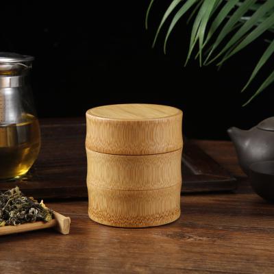 China Multifunctional Custom Round Seasoning Box Kitchen Spice Box Wooden Bamboo Tea Packaging Box for sale