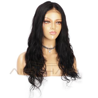 China Aisi Hair Body Wave Swiss Women Wavy Front Lace Wigs For Black Wholesale Lace Wig Brazilian Natural Black Hair Wig 22 Inches 100% Long for sale