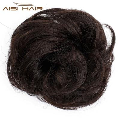 China Aisi Hair Bun Curly Bun Brazilian Curly Bun Elastic Hair Rope Elastic Band Wig Clip In Extension For Black Women for sale