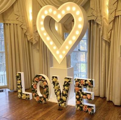 China Anniversary Wedding Favors 3D Love Flower Letter To Wedding Supplies, Marriage Proposal Led Marquee Letter Signs To Wedding Decorations for sale