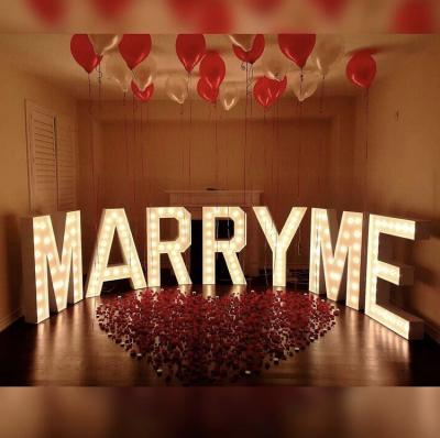 China Anniversary Wedding Stage Props Decorations Marry Me Light Signs , Giant Marquee Number For Wedding Party Anniversary Supplies for sale