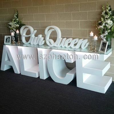 China Metal Wedding Table , Wedding Supplies Table Letters Desert / Cake Table For Party Supplies for sale