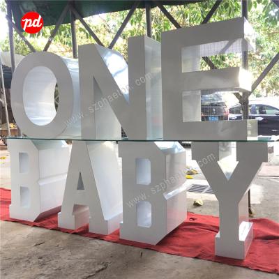 China Durable cake table letter for 1 year old baby shower birthday party decoration, cheap price number table and table letters a sign for sale