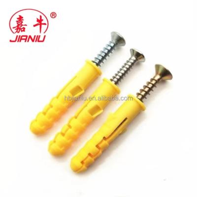 China Steel Plastic Expansion Bolt Wall Fixing Flat Head Screw Plastic Expansion Anchor Countersunk Nylon Screw for sale