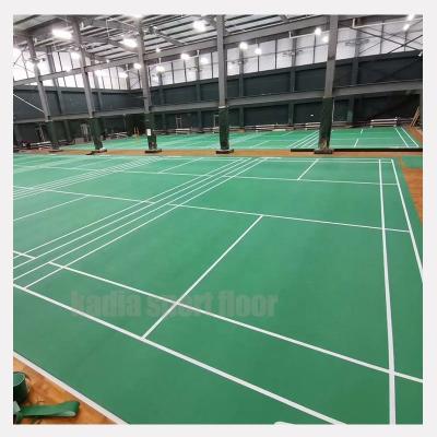 China PVC Vinyl Flooring Badminton Customized Wood Grain Badminton Customized Grain Floor Mat Printing PVC Badminton In Rolls for sale