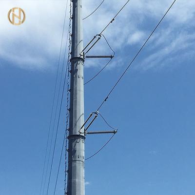 China Self Support Galvanised Power Pole 132KV 138KV 32m 60-90 Degree for sale