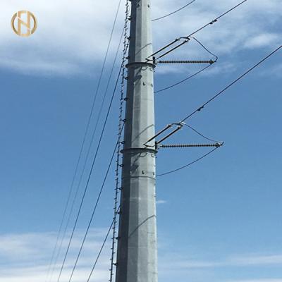 China Galvanized Electric Distribution Steel Pole 14m Height for sale