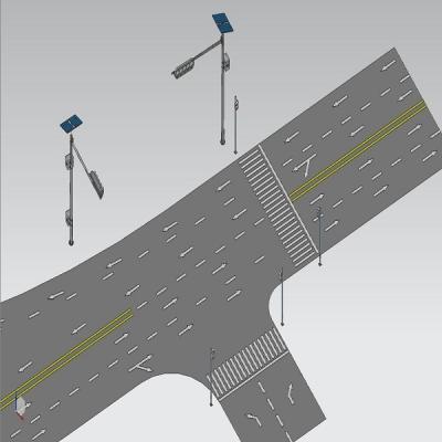 China Tipo poste octagonal de T de la forma los 6M Cantilever Traffic Light en venta