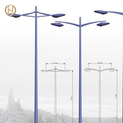 China Single Or Double Arm Street Light Pole Custom 3-12M 85um Galvanization Thickness for sale