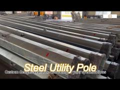 30Ft 9M / 25Ft 7.6M Metal Utility Pole Custom Powder Coated 7Mm -16Mm Thickness