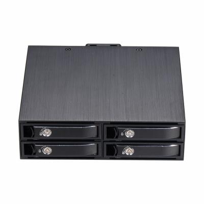 China Removable Aluminum 2.5in 4-Bay SATA HDD Hot Swap Enclosure For 5.25