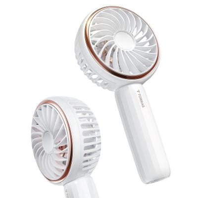 China High Capacity Battery TORRAS 2021 New Fashion Light Weight Portable Mini Fan Ultra-silence With USB Rechargeable Battery Handheld Fan for sale