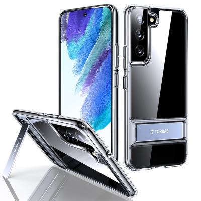 China TORRAS MoonClimber 3 Stand Ways Shockproof Metal Kickstand 8X Shockproof Military Armor Clear Translucent Case For Samsung S22 for sale