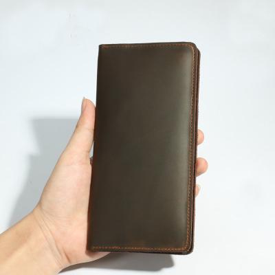 China Mens Crazy Horse Handmade Wallet Genuine Leather Style wb1716 Anti Theft Long for sale