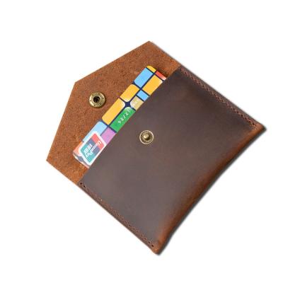 China vintage men women women simple design handmade leather minimal card wallet ya129 for sale