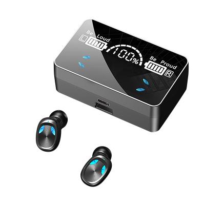 China New Trends In-ear true gaming blutooth tws wireless earbuds mirror led display earbuds 2000mAh power bank headphones X3 for sale