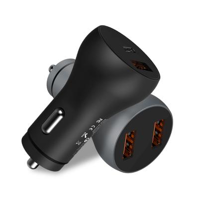 China High Quality Mobile Phone Dual USB Car Charger With Metal Material 36W Fast Car USB Charger for sale