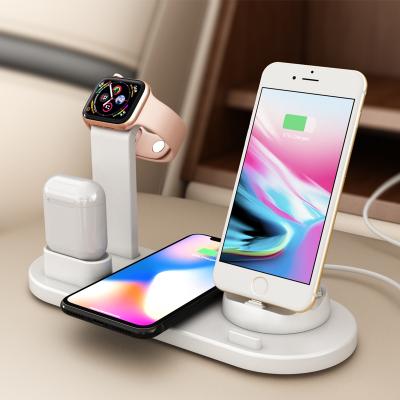 China Electronic Multi Devices 6 in 1 Wireless Charger Multi Devices 15W Fast Charging Dock Station Phone Holder Fast Charger for sale