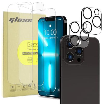 China Anti-fingerprint easy installation 9h 3 pack 2.5d for 12 clear premium mobile tempered glass for Iphone 13 pro Max Screen Protector for sale