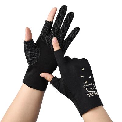 China Wholesale Women Wet Protective Gloves Female Two Finger Thin Cotton Cycling And Driving Touch Screen Gloves for sale