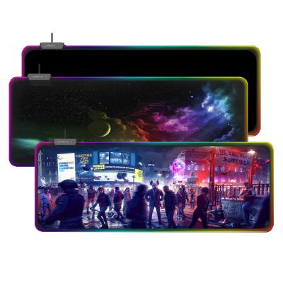 China Wholesale non-slip colorfulRGBColorful Luminous Mouse Pad Customized E-sports Pattern Gaming Mouse Pad for sale