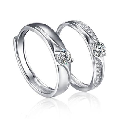 China High quality top selling Korean style silver version curve diamond aesthetic lovers pair rings for sale for sale