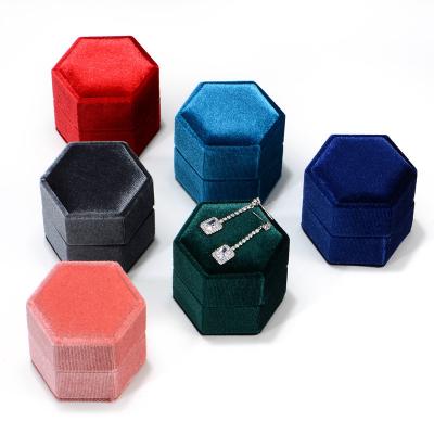 China Supplier Professional Eco-friendly Ring Necklace Jewelry Gift Box Octagon Velvet Jewelry Box For Custom Logo for sale