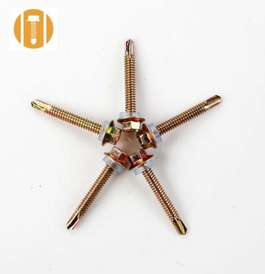 China Pan Painted Head Hex Washer Self Drilling Screw Factory Price for sale