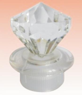 China Perfume Capsule Patented Unique 24/410 Diamond Shaped Plastic Acrylic Clear Cosmetic Container Cap For Fragrance Fragrance for sale