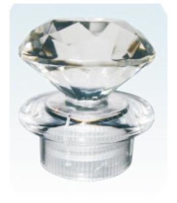 China Perfume Capsule Patented Unique 24/410 Diamond Shaped Plastic Acrylic Clear Cosmetic Container Lid For Fragrance Fragrance for sale