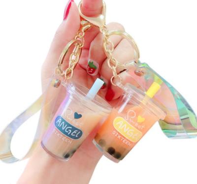 China Exquisite and cute female milk tea small jewelry personality chain bag custom ornaments plastic main chain pendant for sale