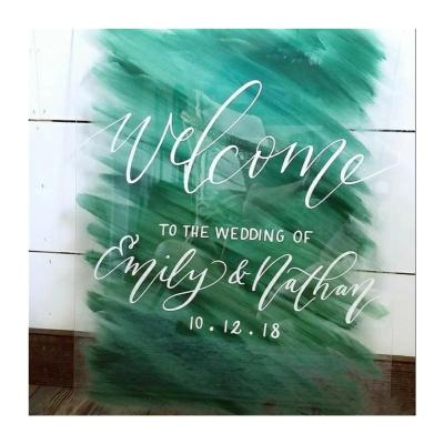 China Custom Personalized Happy Birthdays Wedding Party Events Color WeddingParty Welcome Sign Background Acrylic Panel Welcome Sign Wedding Decoration For Display for sale